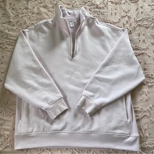 Athleta Forever Fleece 1/4 Zip Sweatshirt Primrose